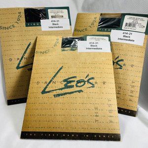 3 Pairs Leo's 414-21 Black Girl's Size 6x-7 Intermediate Firm Convertible Tights